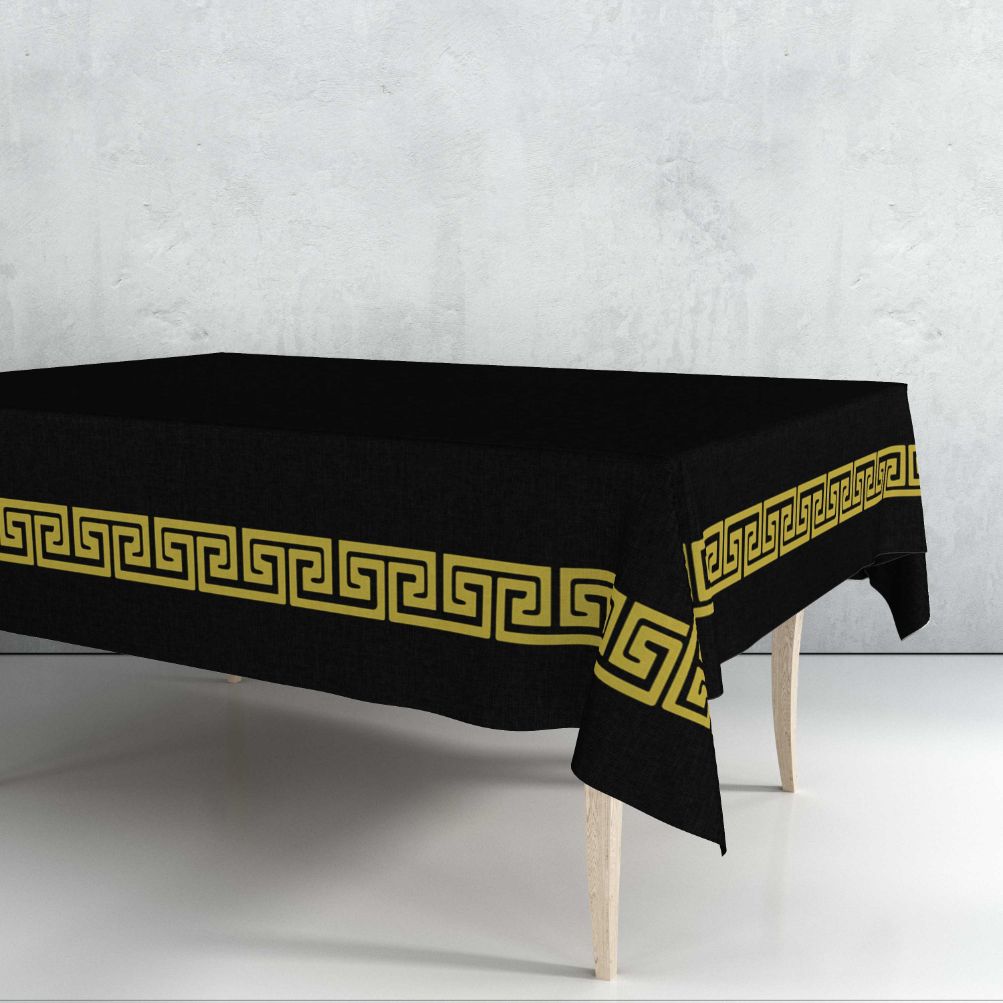 Black Versace Tablecloth trendy home