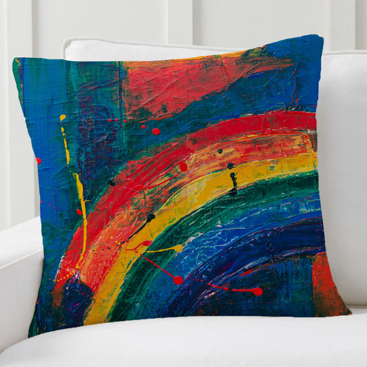 Rainbow Paint Stroke Cushion Cover trendyhome-pk