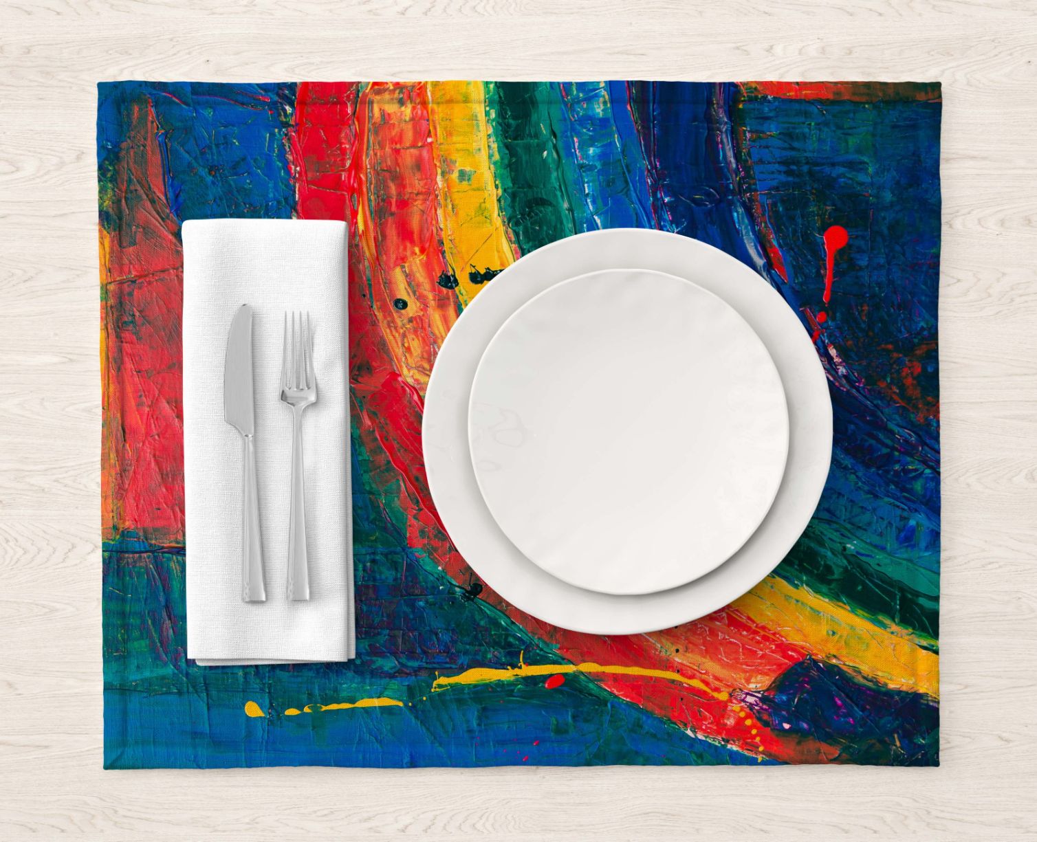 Rainbow Paint Stroke Table Mat trendy home