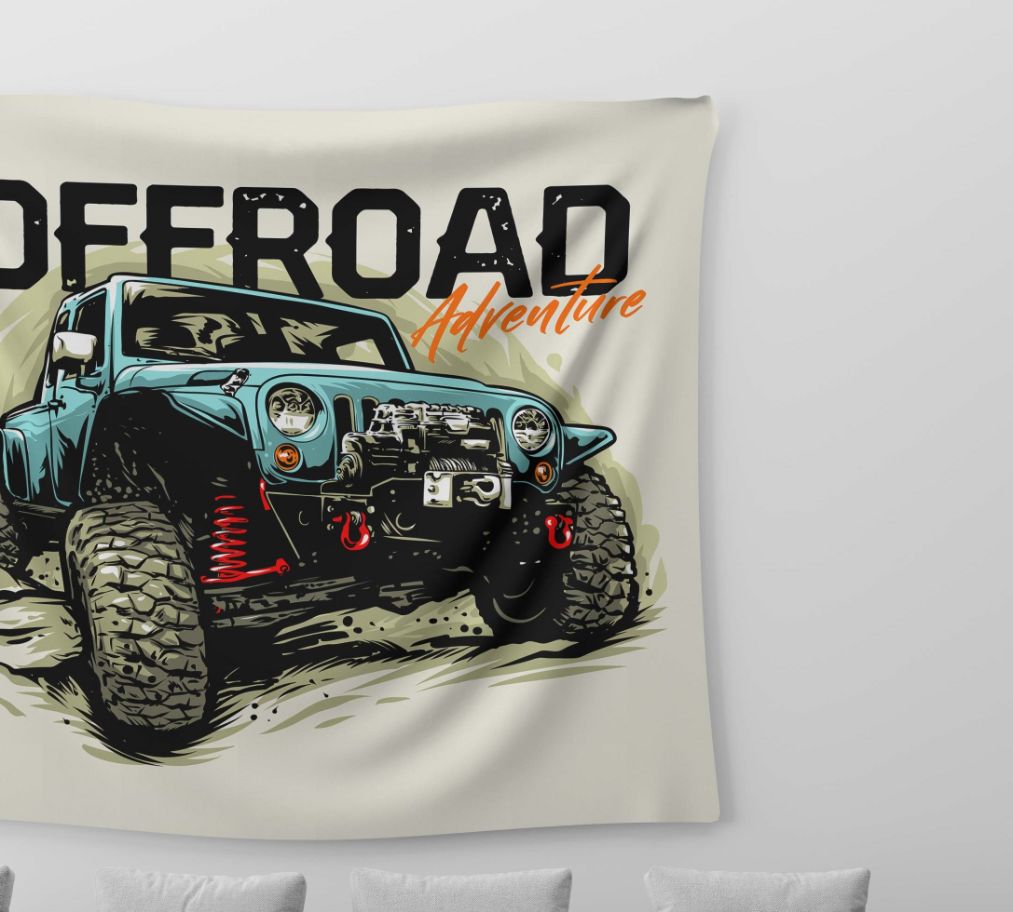 Off Road Adventure Tapestry trendy home