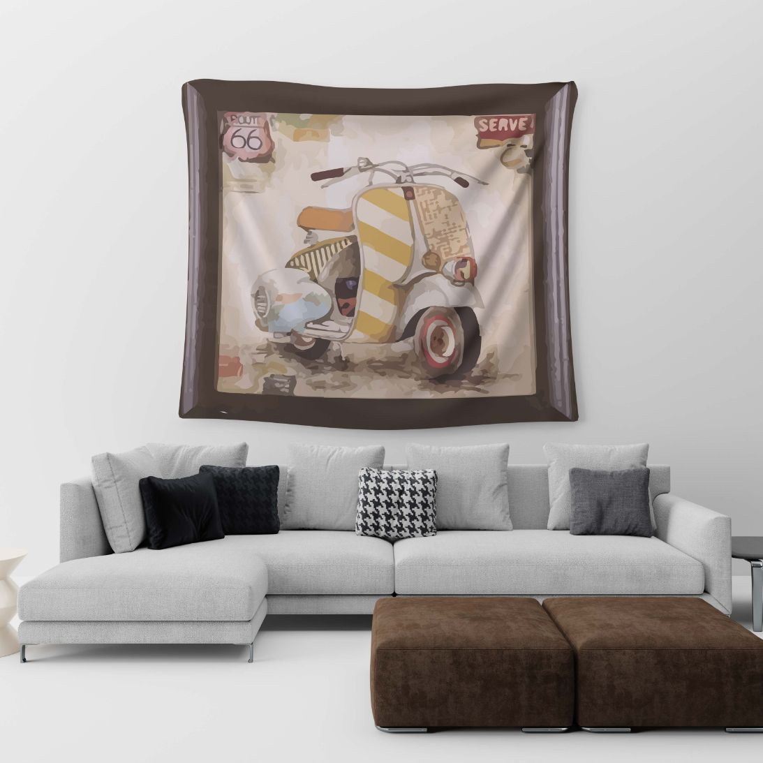 Retro Scooter Tapestry trendy home
