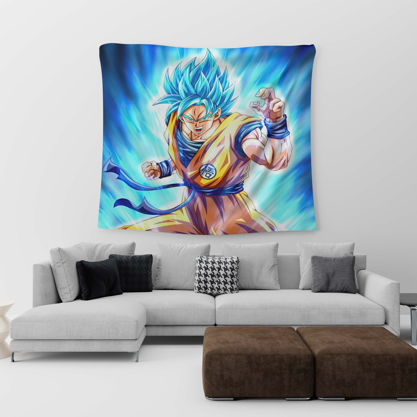 Goku Super Saiyan Blue Tapestry trendy home