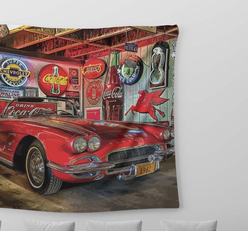 1966 Mustang Cola Tapestry trendy home