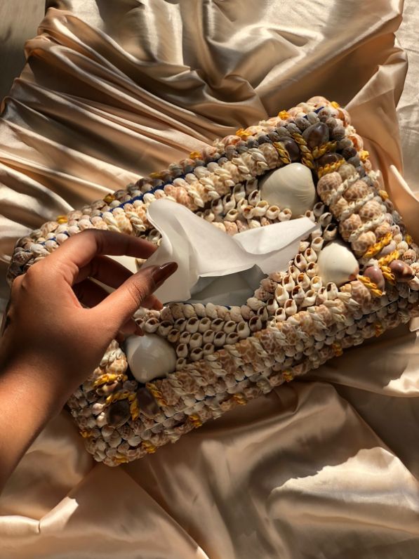 Handmade Natural Seashell Tissue Holder Tissue Cover Milano Collection