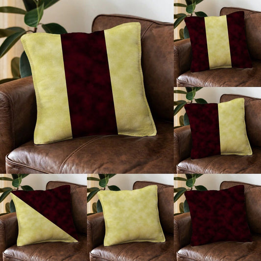 Red x Light Golden Cushion Cover All of the 6 (Save Rs:300) trendy home