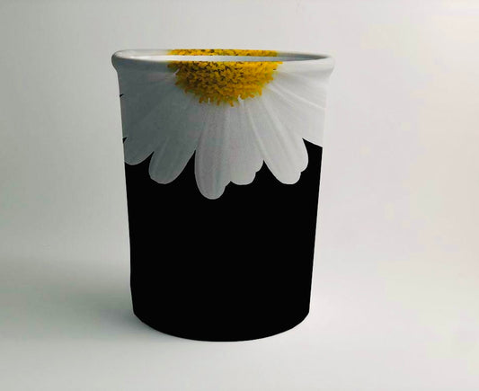 White Flower Dustbin Trendy Home
