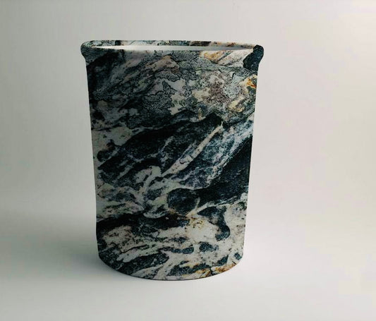Black Chromite Marble-Stone Dustbin Trendy Home