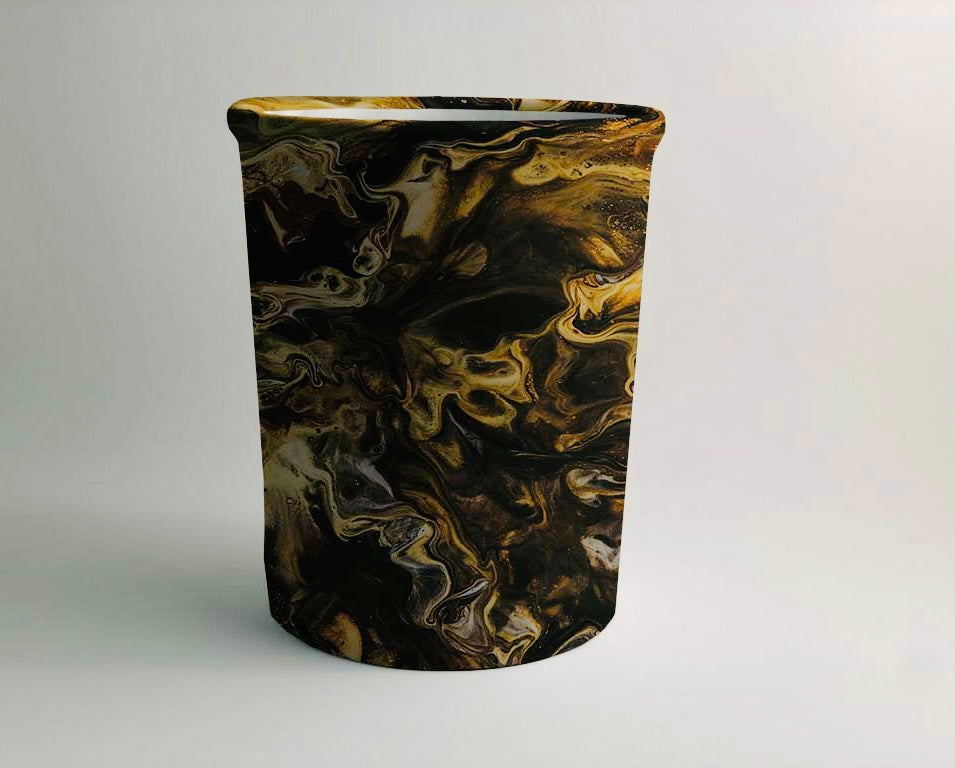 Iron Pyrite Marble-Stone Dustbin Trendy Home